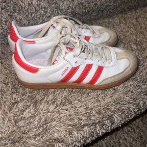 Adidas Samba White and Red Sneakers